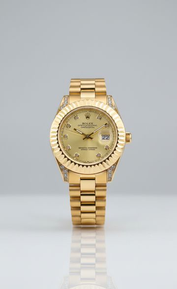 Rolex Datejust golden color with diamon finishing