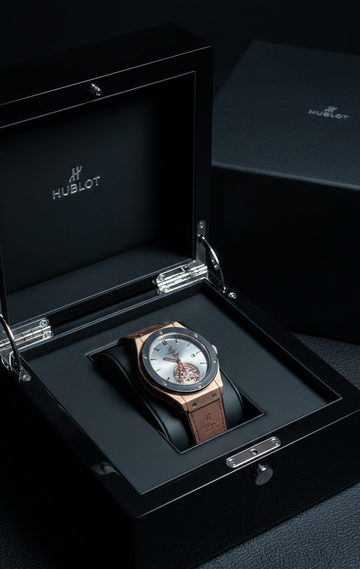 Hublot Classic Fusion Tourbillon Watch - Rose Gold Brown Leather