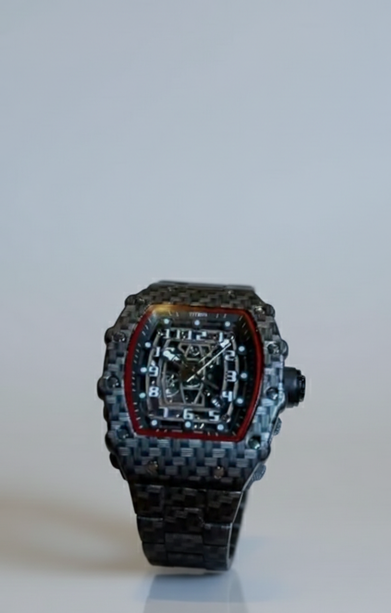 Richard Mille Skeleton Watch - Luxury Black Tonneau Racing Timepiece