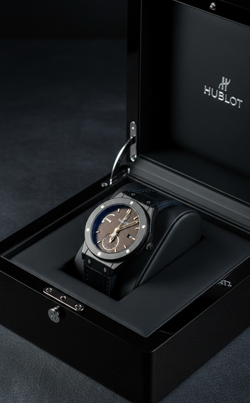 Hublot Classic Fusion All Black Watch - Ceramic Brown Dial Timepiece