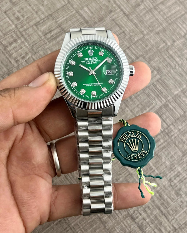 Rolex Oyster Perpetual Datejust Green Diamond Dial