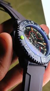 Sport Dive Watch - Rotating Bezel Black Rubber Strap Chronograph